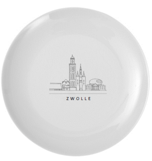 Gebaksbordje Skyline Zwolle